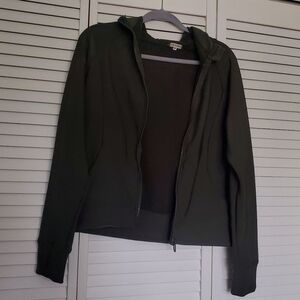 Olive Green Zip-Up Hoodie